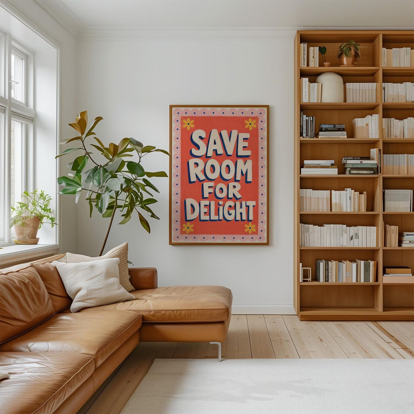 Save Room for Delight Canvas , Inspirational Quote Wall Art