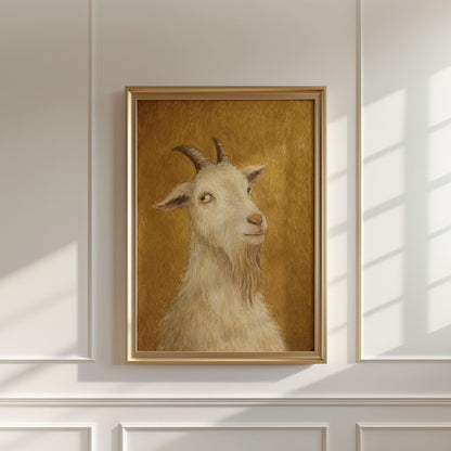 Goat Portrait Canvas Wall Art , Rustic Farmhouse Decor